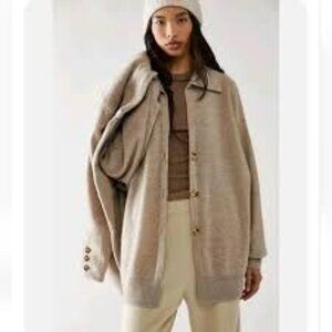 Free People Swim Too Deep Cashmere Cardigan in Taupe